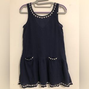 Gap Blue Embroidered Tank with Front Pockets